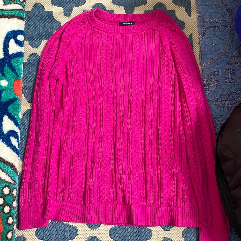 Lands End Women’s Hot Pink Sweater Size M (10-12)